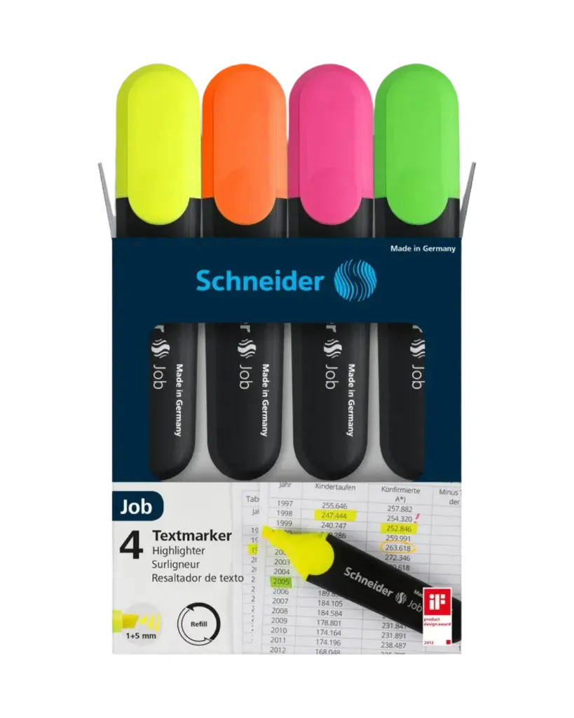 [STAWIHL13] Schneider Job – Highlighters (Set of 4 Colors)