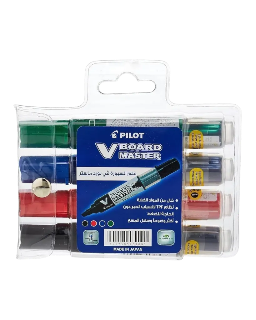 [STAWIWP76] طقم أقلام سبورة بايلوت V Board Master – (4  ألوان)