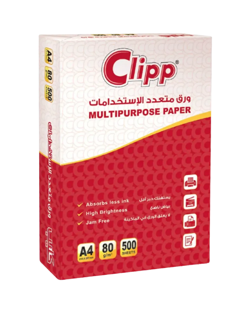 [CP-CPP080A4-07J] ورق تصوير Clipp ممتاز A4 – 80  جرام (500  ورقة)
